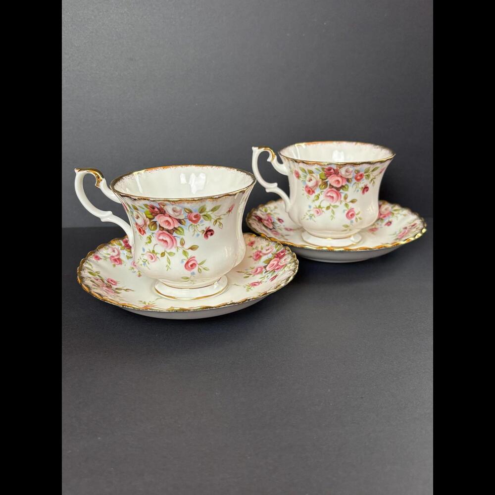 Royal Albert Cottage Garden Teacup & Saucer Set of Two | Vintage 1970s